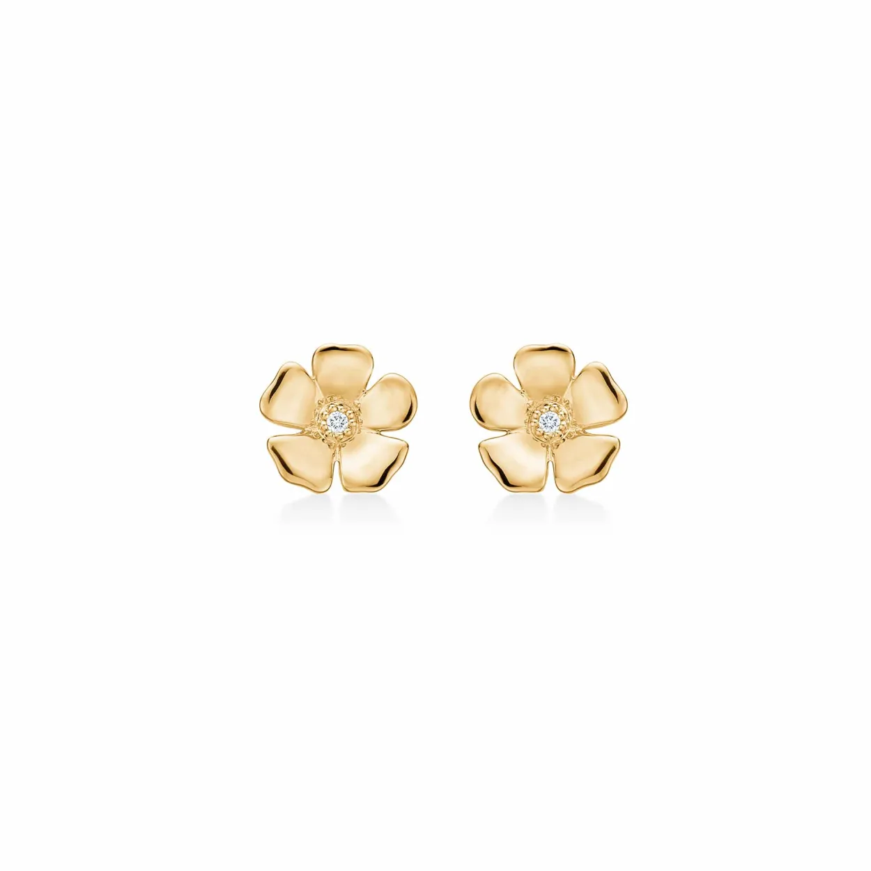 MADS Z FLEUR 14 KARAT GULD ØRERINGE MED DIAMANTER - 1511108