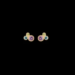 MADS Z LUXURY RAINBOW 14 KARAT GULD ØRERINGE ÆGTE STEN - 1514066