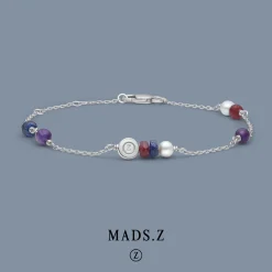 MADS Z SCATTERED TEARS ARMBÅND SØLV MED ÆGTE STEN - 2156088