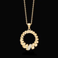 MADS Z SWIRL W. DIAMOND VEDHÆNG 14 KARAT GULD MED BRILLANTER - 1531159
