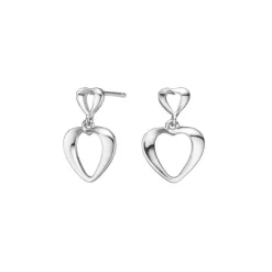 NORDAHL JEWELLERY HJERTE SØLV ØRERINGE - 30260470900