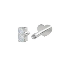NORDAHL JEWELLERY LABRET PIERCING SØLV MED TO ZIRKONIA - 30140040900