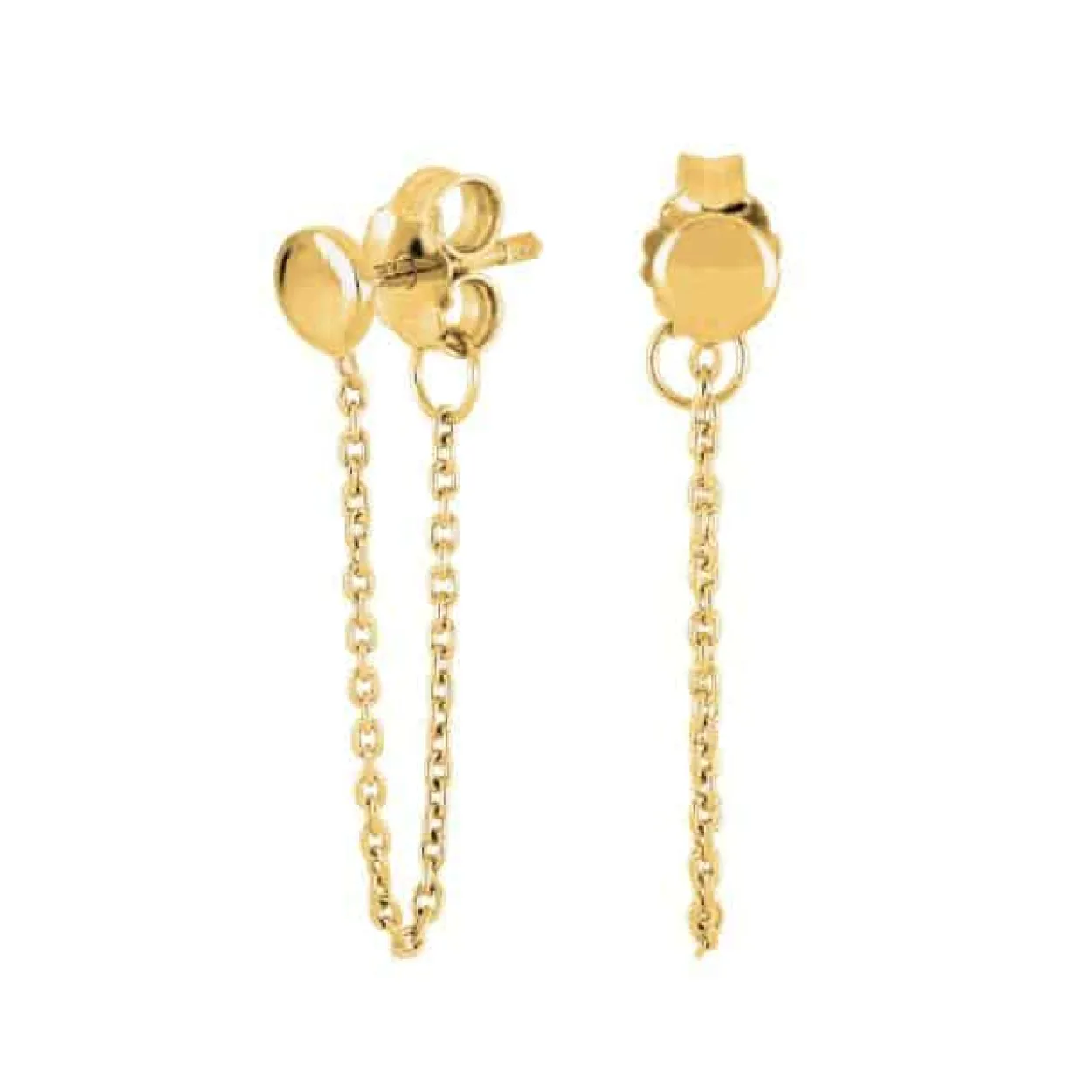 NORDAHL JEWELLERY SØLV FORGYLDT ØRESTIK MED KÆDE - 30257165900