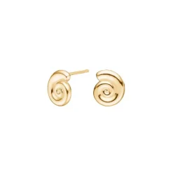 NORDAHL JEWELLERY SNEGLEHUS ØRESTIKKER I FORGYLDT SØLV - 30260455900