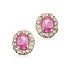 SCOUPLES ØRERINGE 14 KARAT GULD MED DIAMANTER OG PINK SAFIR - 119945