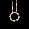 SCROUPLES 14 KARAT GULD HALSKÆDE CIRKEL 0,06 CT W/SI - 212075