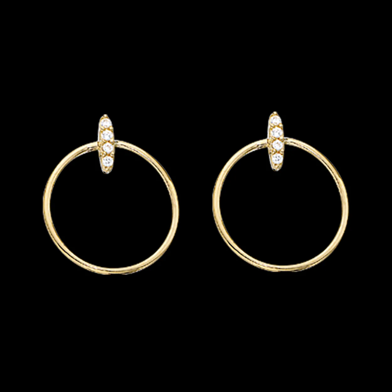 SCROUPLES 8 KARAT GULD ØRESTIK CIRKEL MED ZIRKONIA - 118533