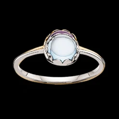 SCROUPLES 14 KARAT GULD RING MED BLÅ TOPAZ - 710656