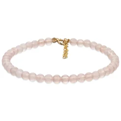 SCROUPLES ARMBÅND I SØLV FORGYLDT MED ROSA QUARTZ - 39082A,M