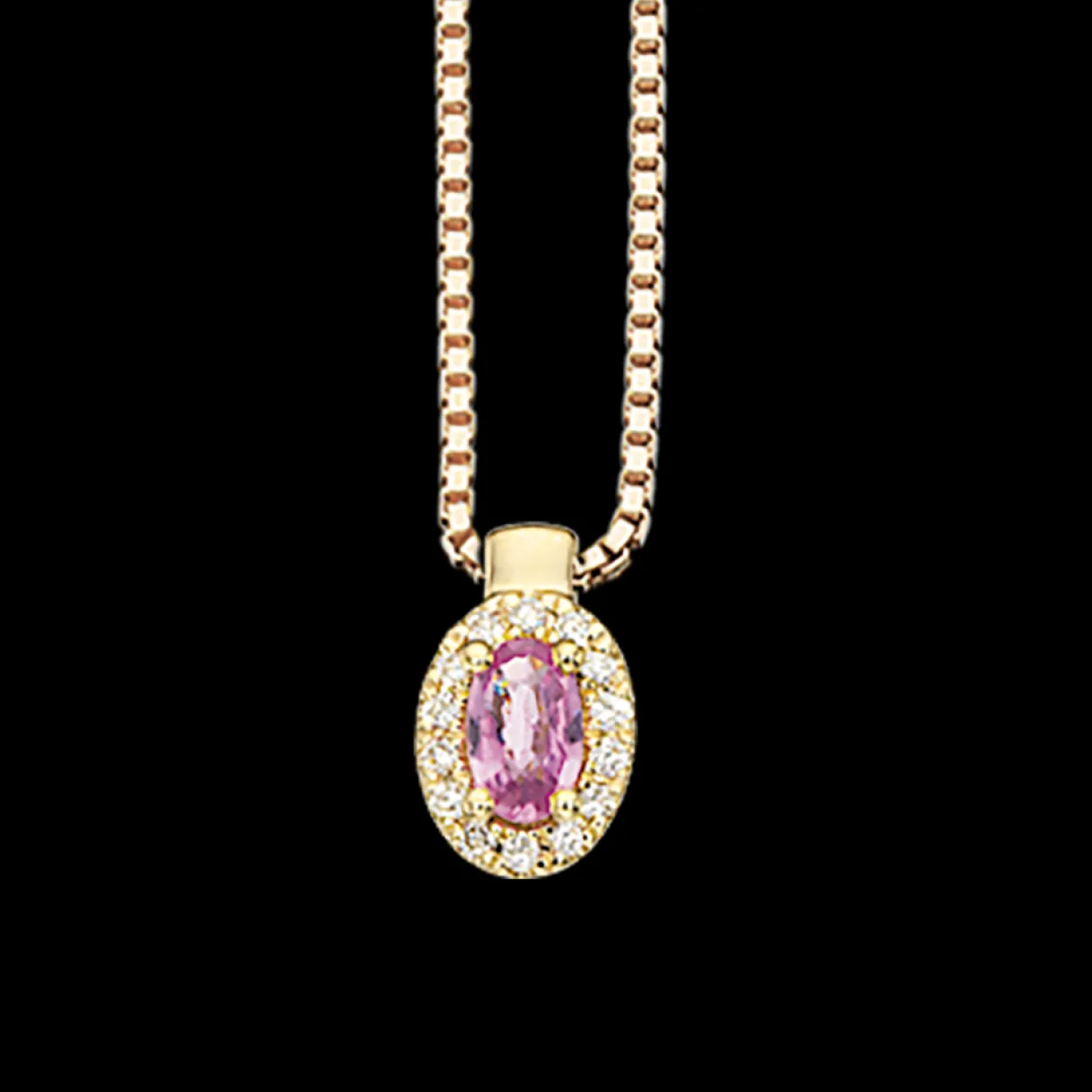 SCROUPLES DIANA VEDHÆNG 14 KARAT GULD MED PINK SAFIR - 211555