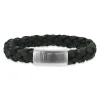 SCROUPLES FORCE ARMBÅND I GRØNT LÆDER OG STÅL 21CM - 03561A,M