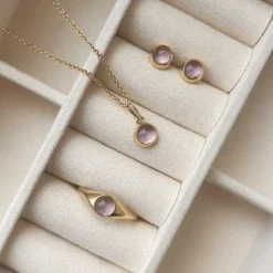 SCROUPLES HALSKÆDE 8 KARAT GULD MED AMETYST - 215063