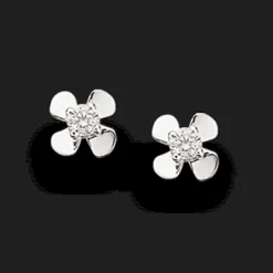 SCROUPLES ØRERINGE SØLV BLOMST MED ZIRKONIA - 139832