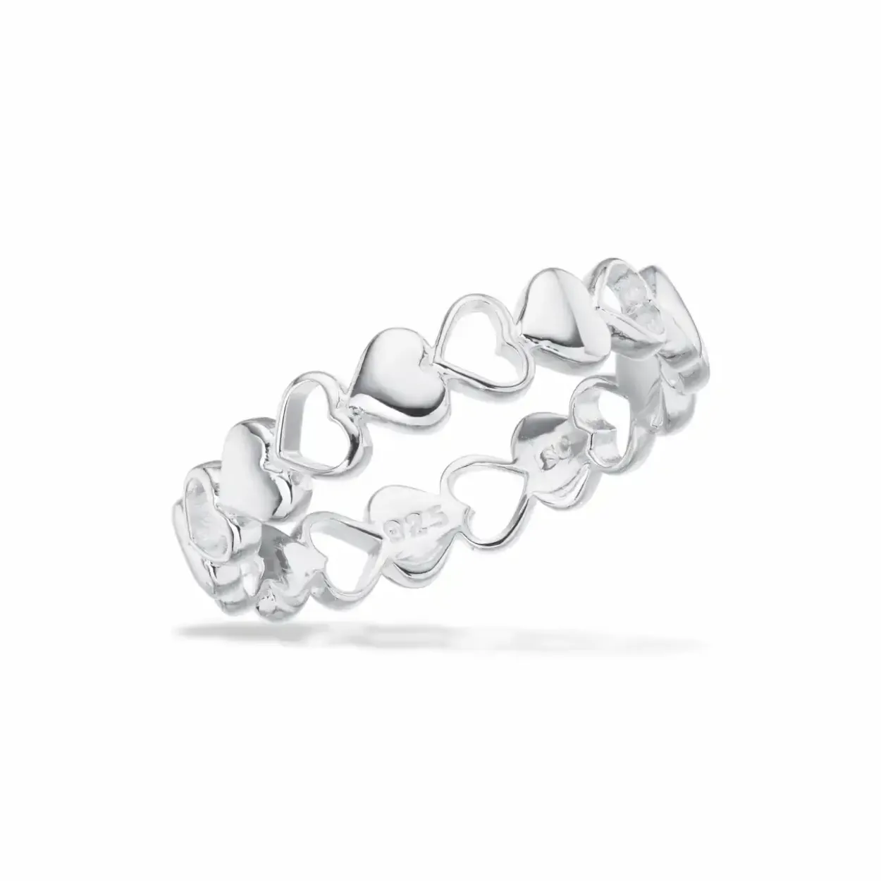 SCROUPLES RING BØRN/VOKSNE SØLV HJERTER - 729212