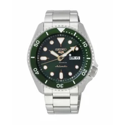 SEIKO 5 HERRE SPORT AUTOMATIK GRØN SKIVE STÅL LÆNKE - SRPD63K1