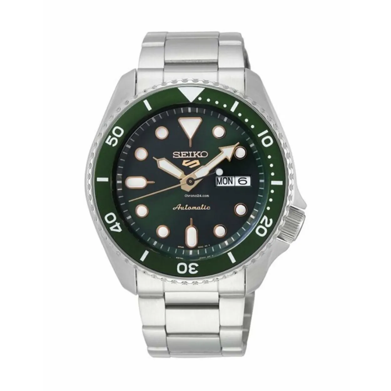 SEIKO 5 HERRE SPORT AUTOMATIK GRØN SKIVE STÅL LÆNKE - SRPD63K1