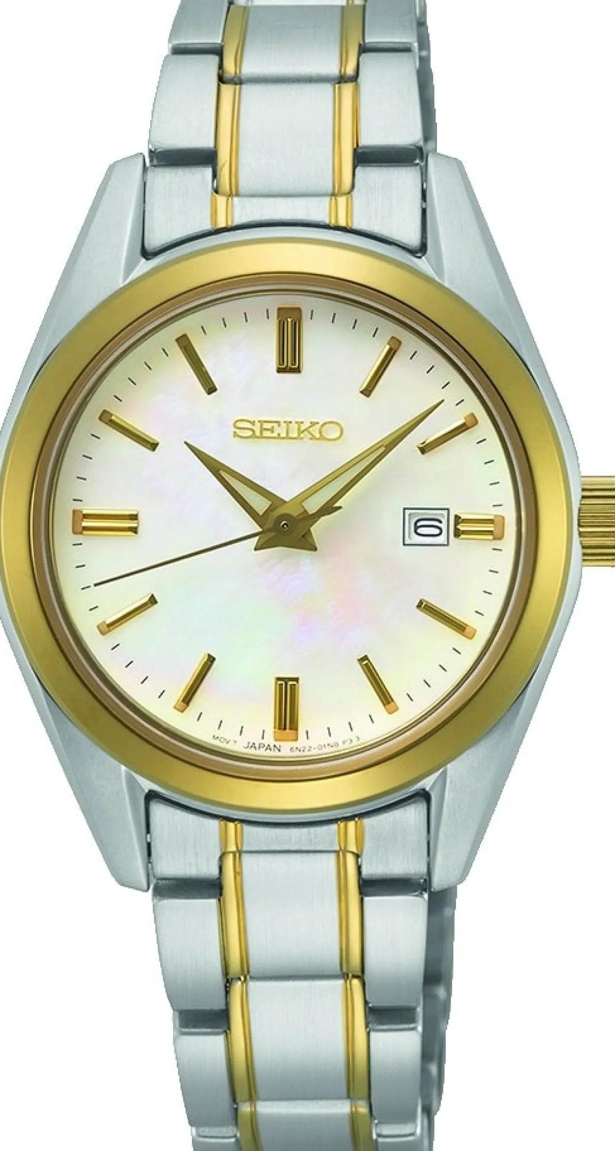 SEIKO CLASSIC UR DAME BICOLOR MED PERLEMORSKIVE - SUR636P1