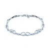 SØLV ARMBÅND MASSIV MED SYNTETISKE ZIRKONIA 19+2 CM