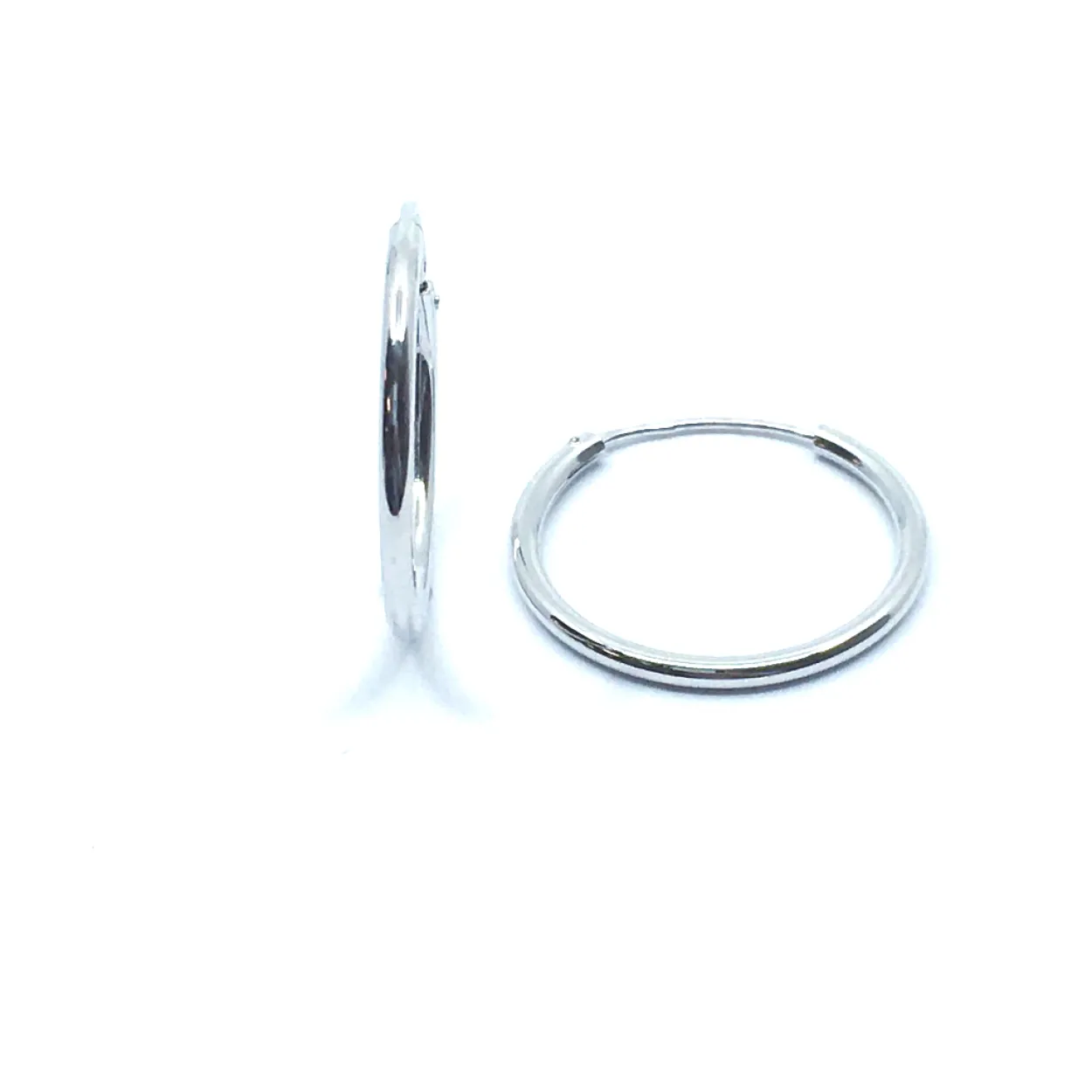 SØLV BLANK CREOL RHODINERET DIAMETER 20 MM BREDDE 1,50 MM