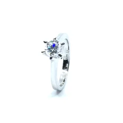 SØLV RING RHODINERET PRINSESSE MED SYNTETISKE ZIRKONIA