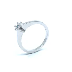 SØLV RING RHODINERET PRINSESSE MED SYNTETISK ZIRKONIA