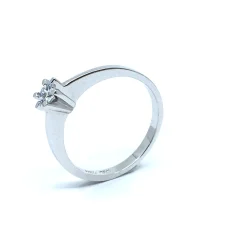 SØLV RING RHODINERET PRINSESSE MED SYNTETISK ZIRKONIA