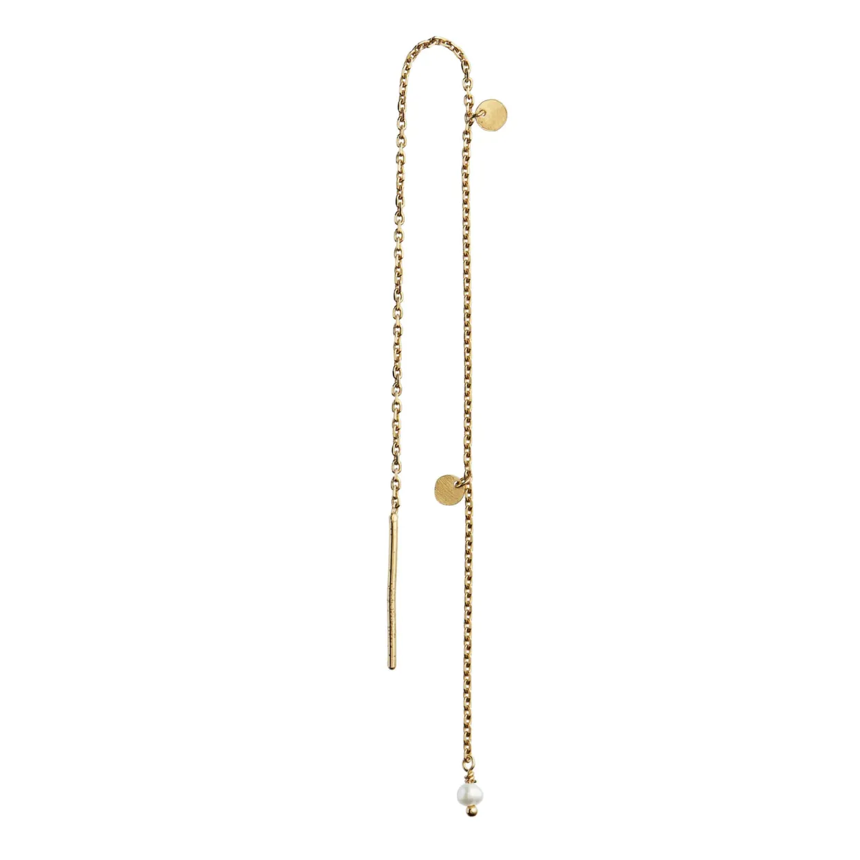 STINE A DANGLING PETIT COIN ØRERING SØLV FORGYLDT - 1126-02-S-Pearl