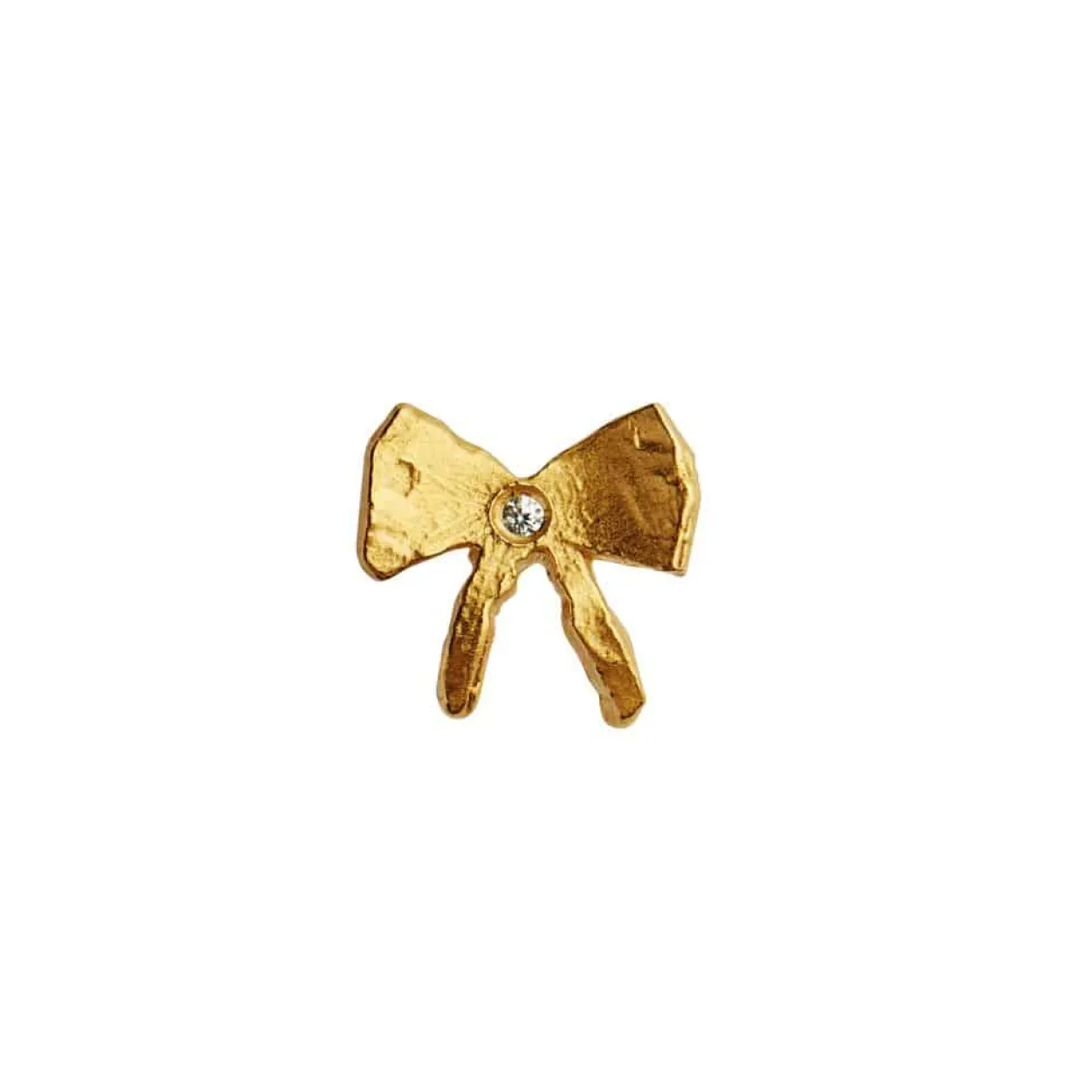 STINE A ØRERING SØLV FORGYLDT PETIT BOW - 1344-02-S