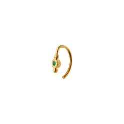STINE A SØLV FORGYLDT PETIT BON-BON ØRERING MED GRØN ZIRKONIA - 1005-02-S-Green