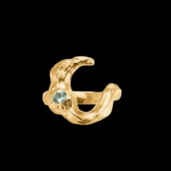 STUDIO Z LUNAR RING FORGYLDT SØLV MED GRØN STEN - 7247883