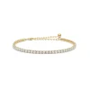 STUDIO Z TENNIS ARMBÅND SØLV FORGYLDT STEN - 7257098