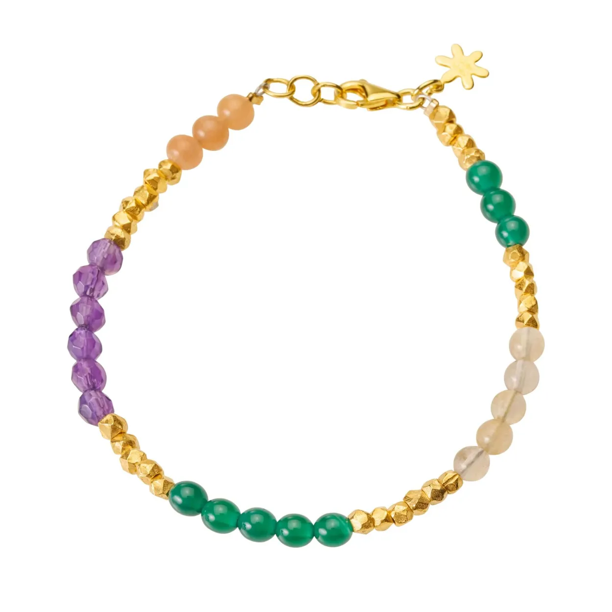 SUSANNE FRIIS BJØRNER ARMBÅND MED STEN I AGAT, MÅNESTEN, KVARTS OG AMETYST - 1906-2-20-598