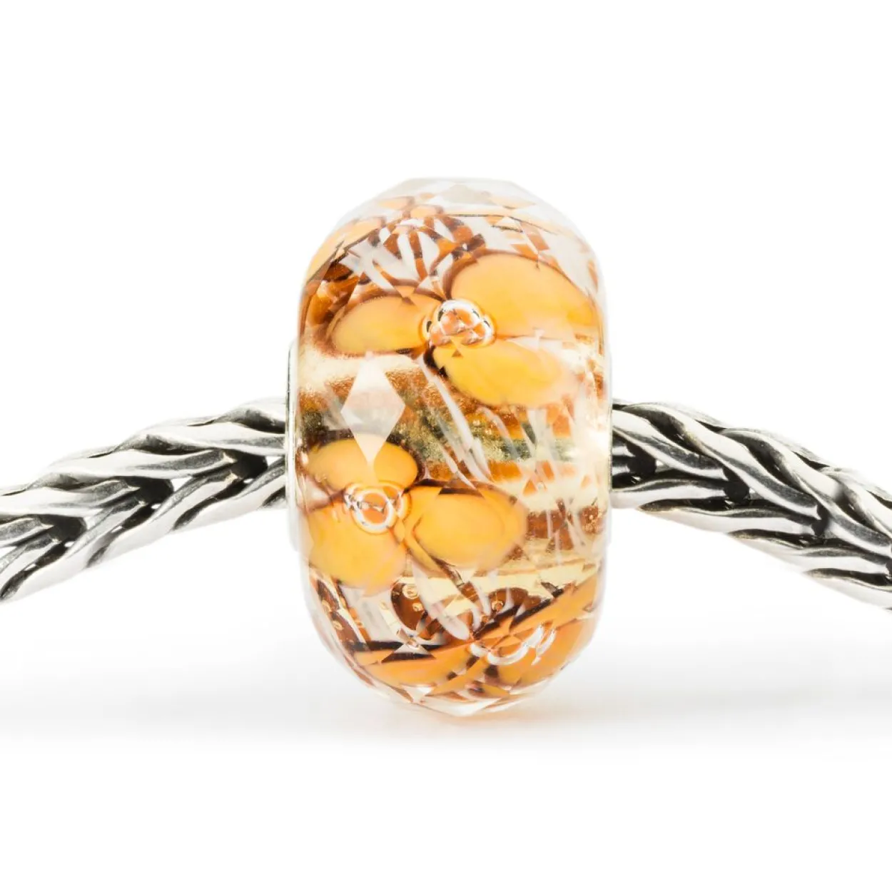 TROLLBEADS 'BLOMST ORANGE' GLAS LED - TGLBE-30078