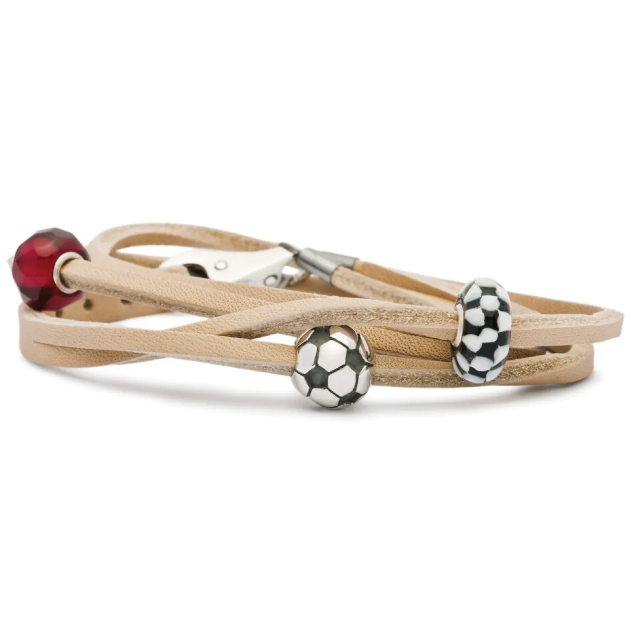 TROLLBEADS LÆDERARMBÅND BEIGE 36CM - TLEBR-00010